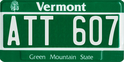 VT license plate ATT607