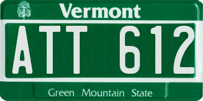 VT license plate ATT612