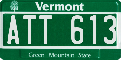 VT license plate ATT613
