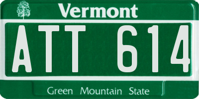 VT license plate ATT614
