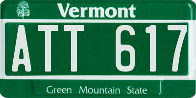 VT license plate ATT617
