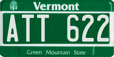 VT license plate ATT622