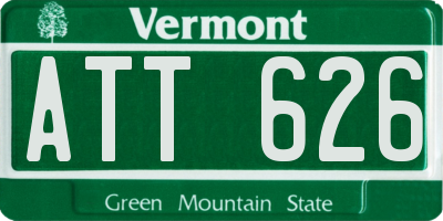 VT license plate ATT626