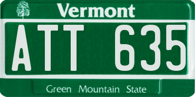 VT license plate ATT635