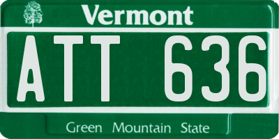 VT license plate ATT636
