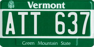 VT license plate ATT637