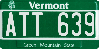 VT license plate ATT639