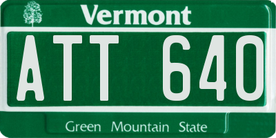 VT license plate ATT640