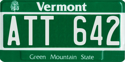 VT license plate ATT642