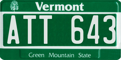 VT license plate ATT643