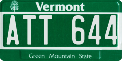 VT license plate ATT644