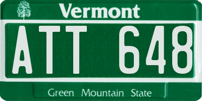VT license plate ATT648