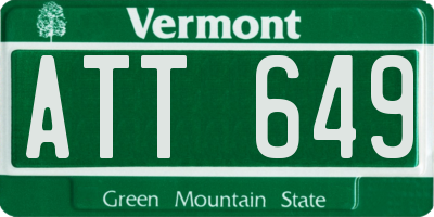 VT license plate ATT649