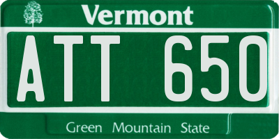 VT license plate ATT650