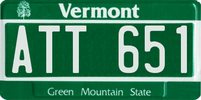 VT license plate ATT651