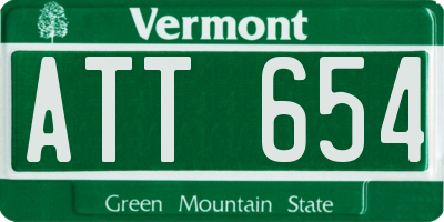 VT license plate ATT654