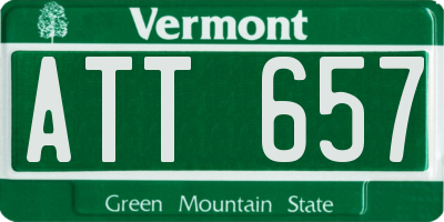 VT license plate ATT657