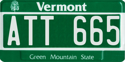 VT license plate ATT665