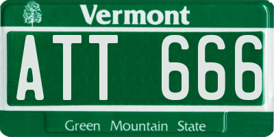 VT license plate ATT666
