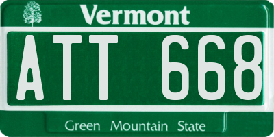 VT license plate ATT668