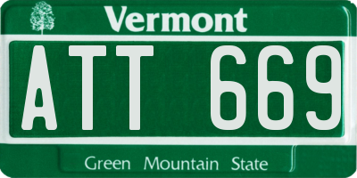 VT license plate ATT669