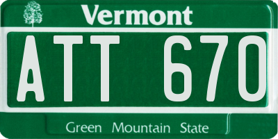 VT license plate ATT670
