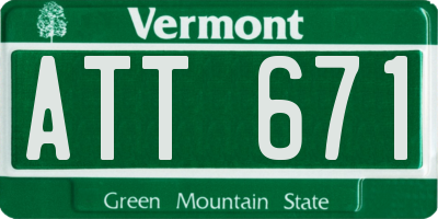 VT license plate ATT671