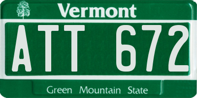 VT license plate ATT672