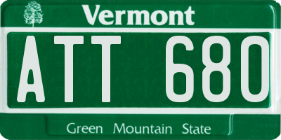 VT license plate ATT680