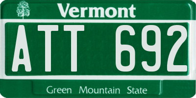 VT license plate ATT692