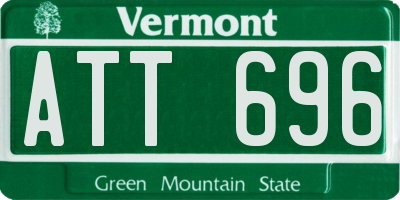 VT license plate ATT696