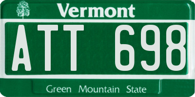 VT license plate ATT698