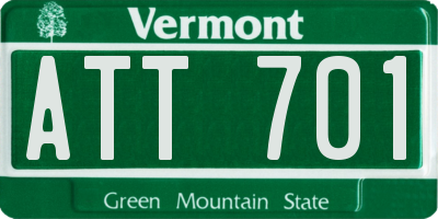 VT license plate ATT701