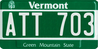 VT license plate ATT703