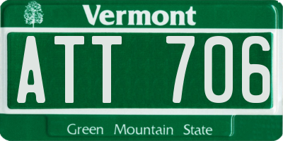 VT license plate ATT706
