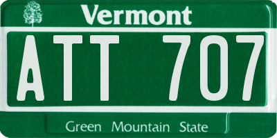 VT license plate ATT707
