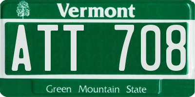 VT license plate ATT708