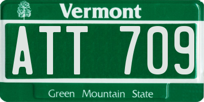VT license plate ATT709