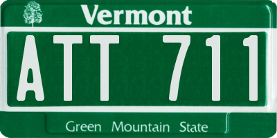 VT license plate ATT711