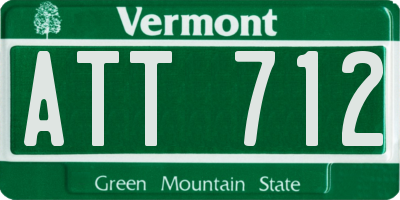 VT license plate ATT712