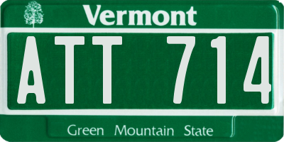 VT license plate ATT714