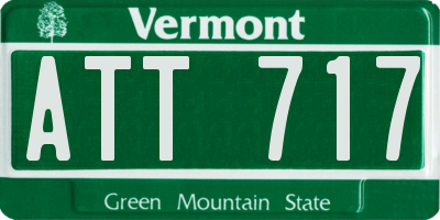 VT license plate ATT717