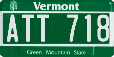 VT license plate ATT718