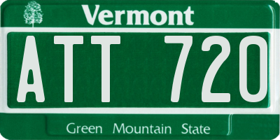 VT license plate ATT720