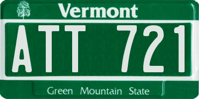 VT license plate ATT721