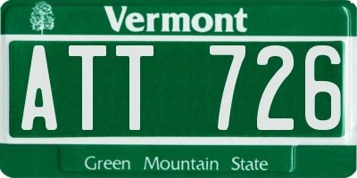 VT license plate ATT726