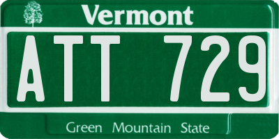 VT license plate ATT729