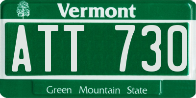 VT license plate ATT730
