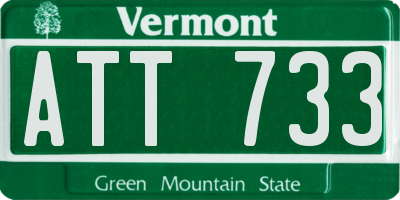 VT license plate ATT733