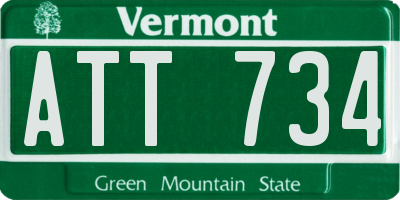 VT license plate ATT734